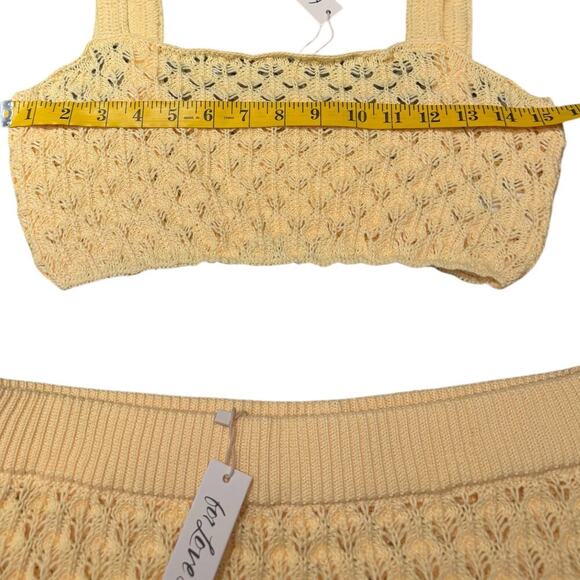 For Love‎ And Lemons Revolve Charlotte Knit *Set* in Yellow Size Large NWT - Picture 5 of 6